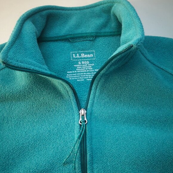 L.L. Bean Ladies Green Full Zip Fleece Jacket - Picture 4 of 11